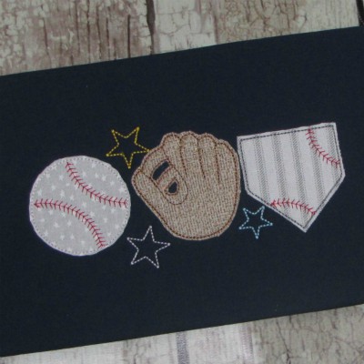 ball glove mound trio applique